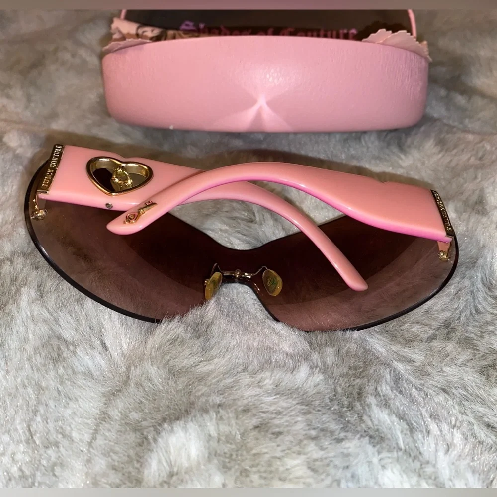 Vintage JUICY COUTURE Y2K Pink Heart Sunglasses - Picture 3 of 10